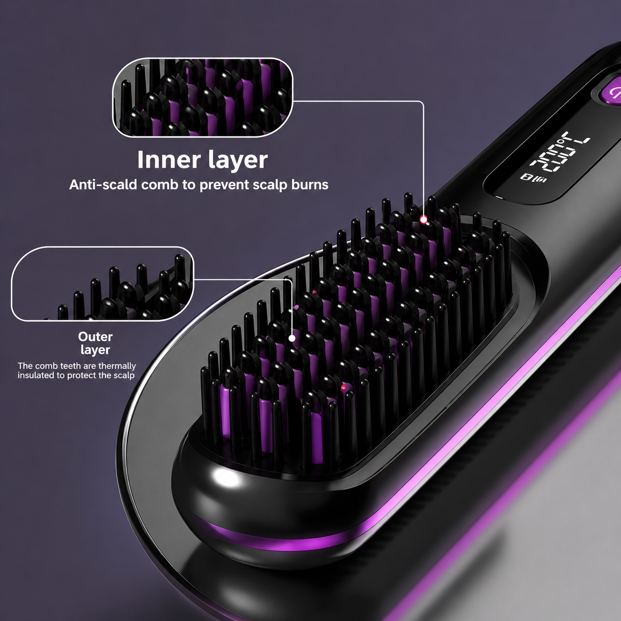 Portable Hair Straightening Brush