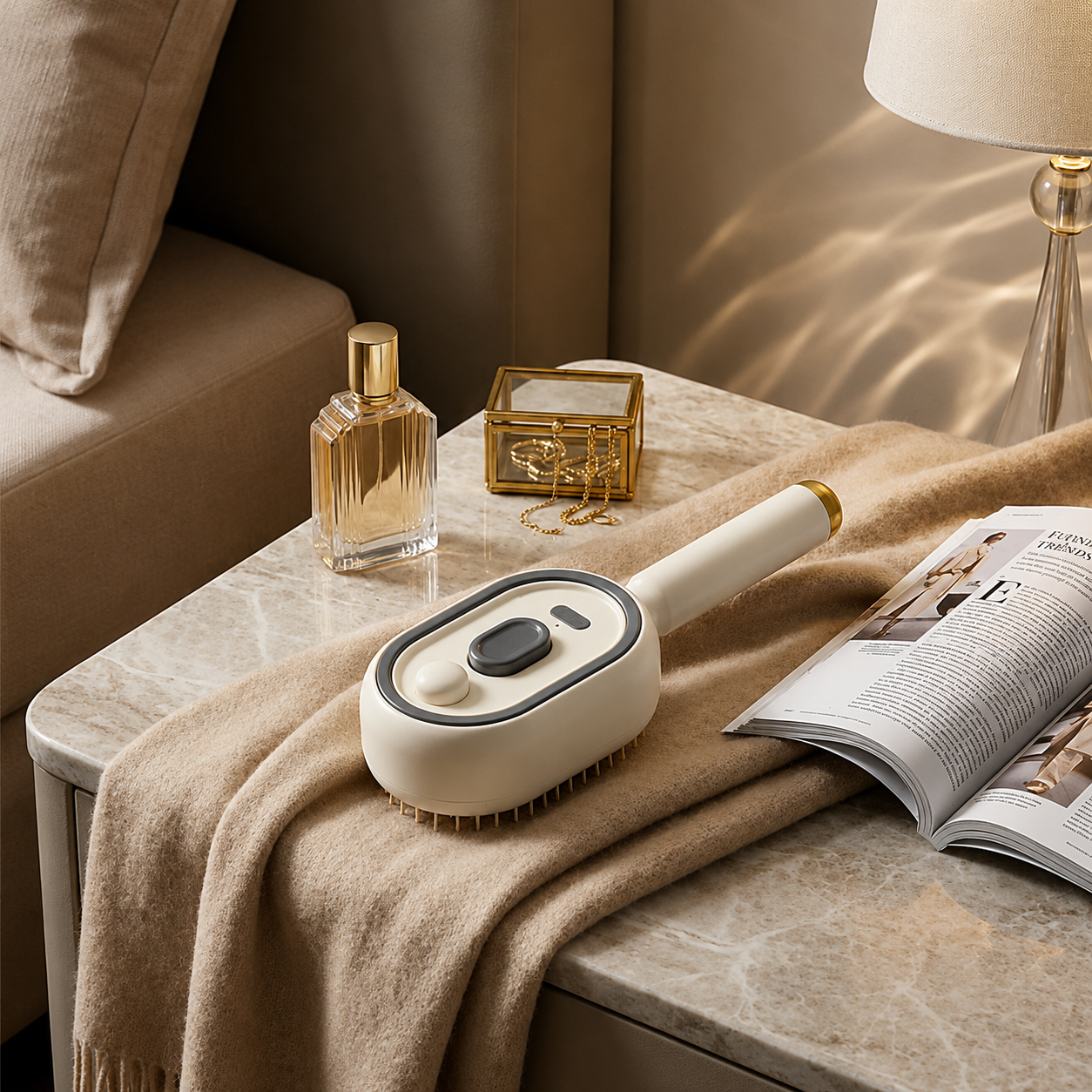 Easy self-cleaning brush feature